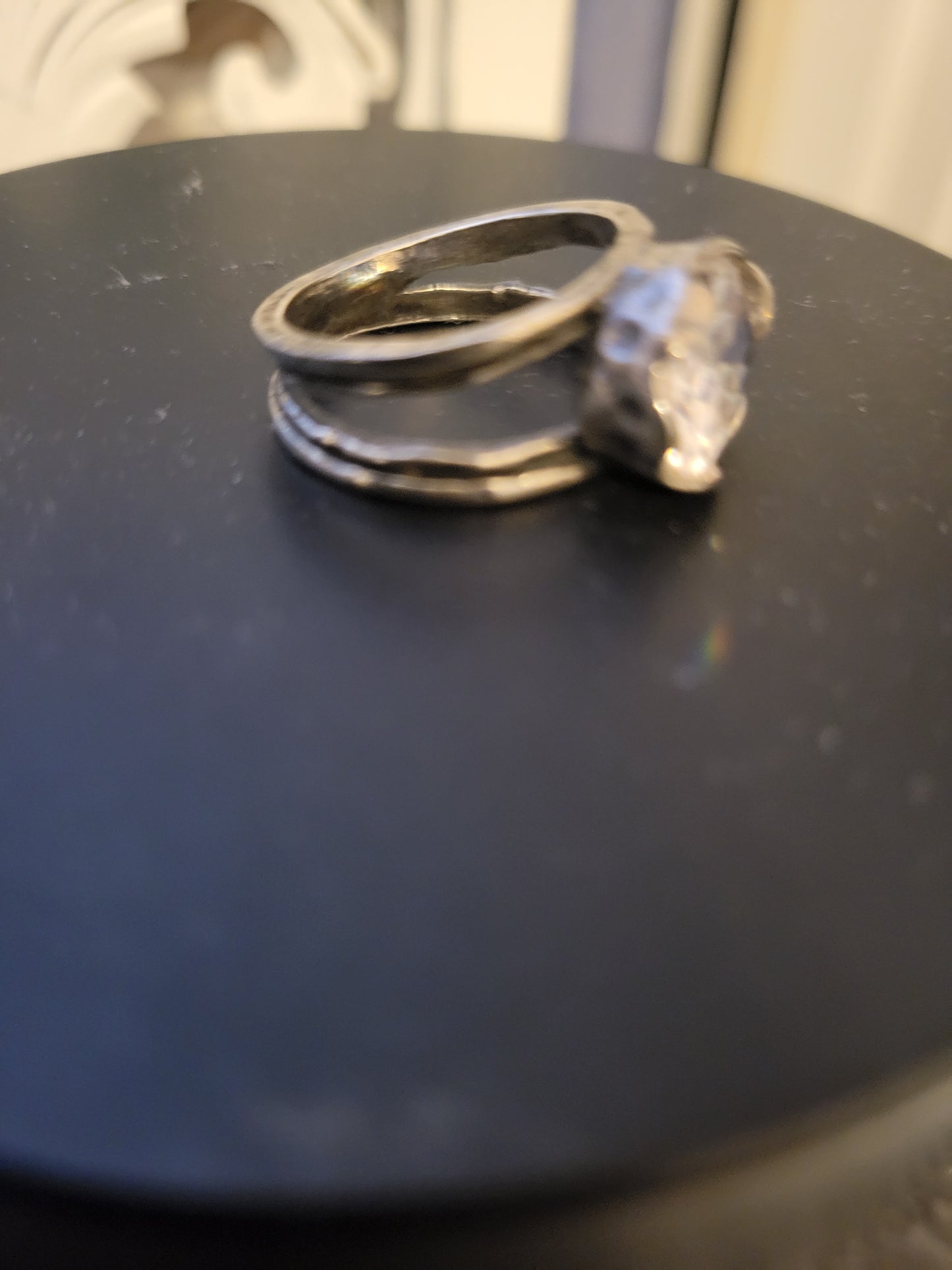 Silver diamong ring