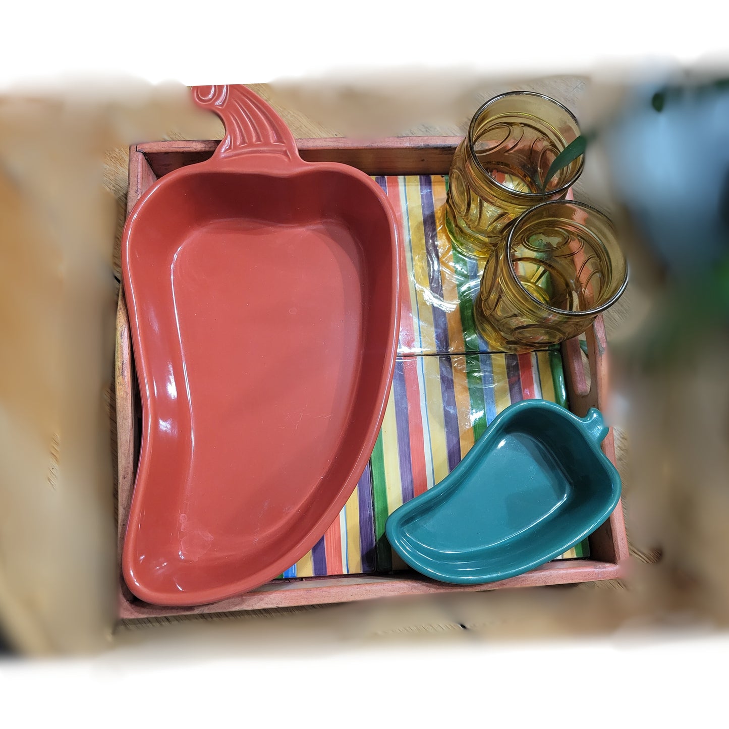 5 pc Serving tray set