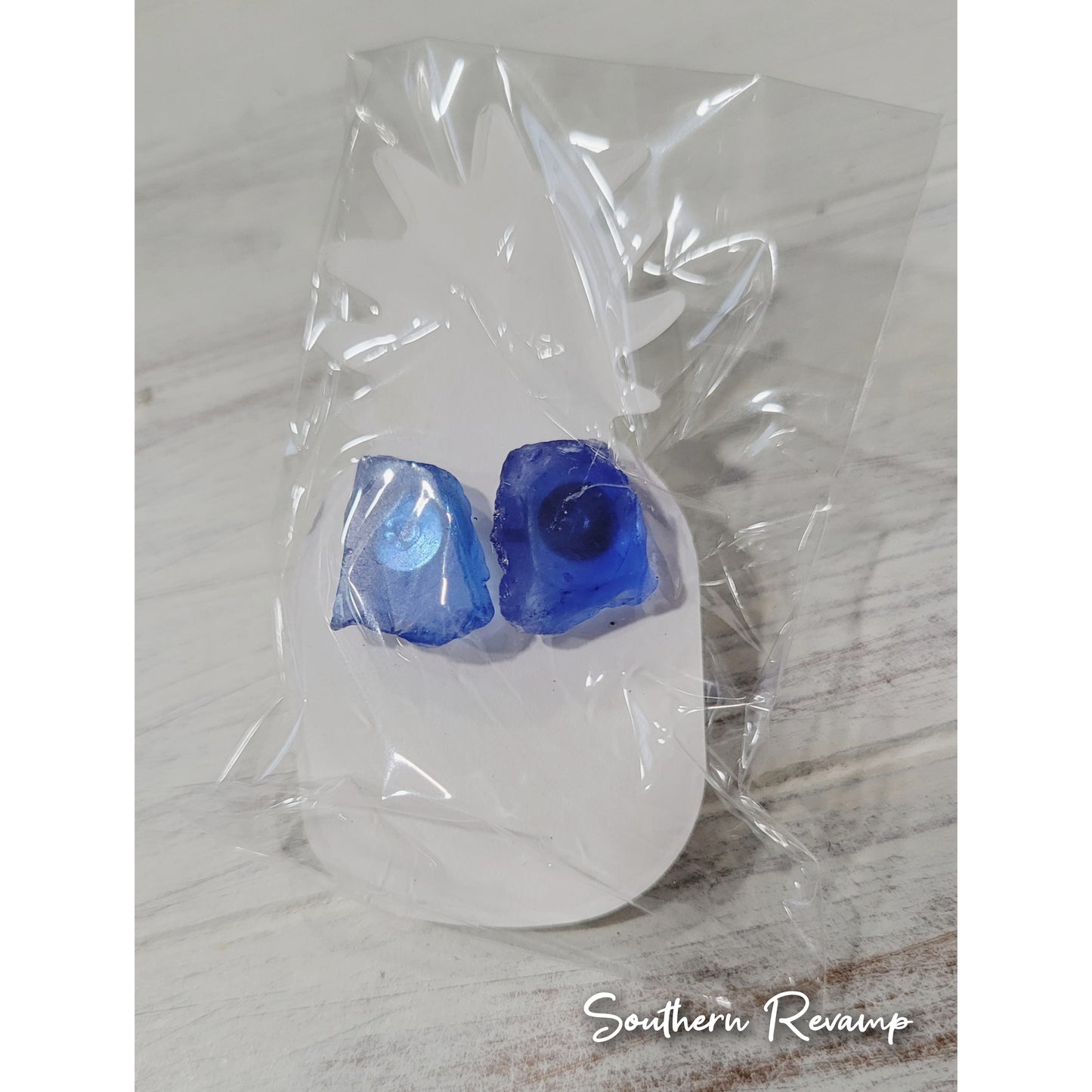 Sea glass earring studs