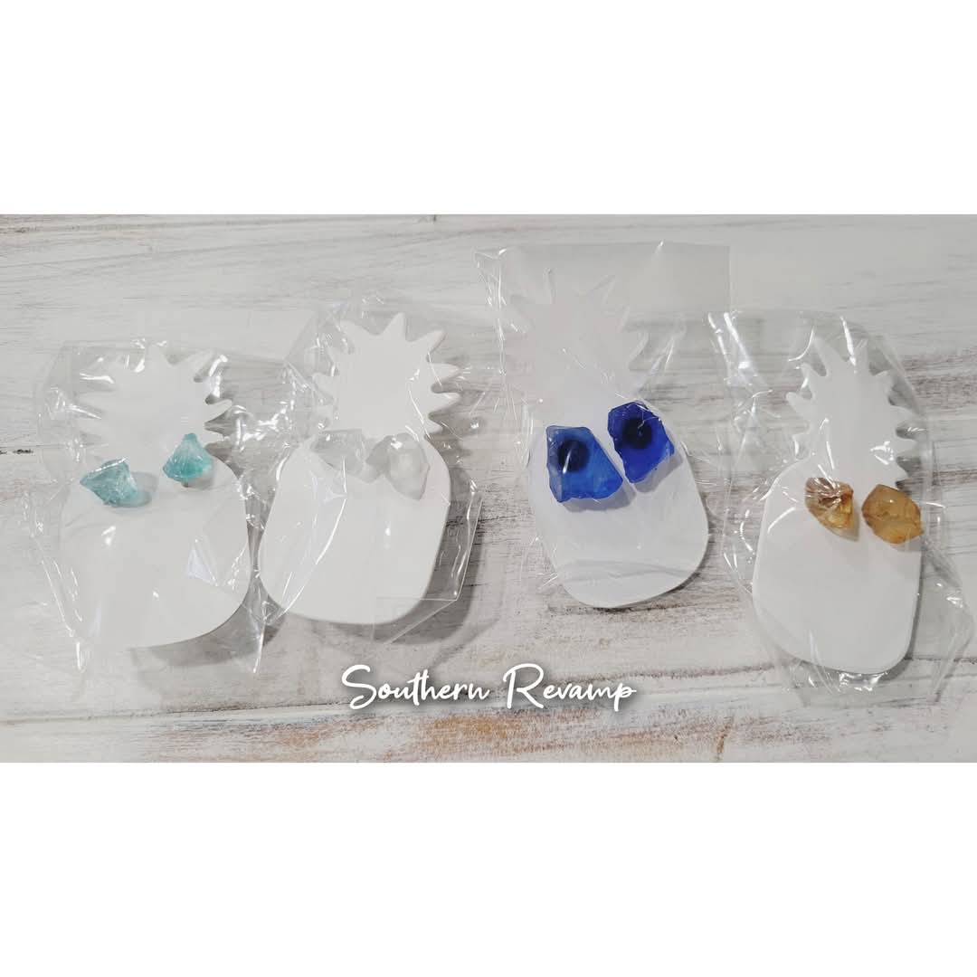 Sea glass earring studs